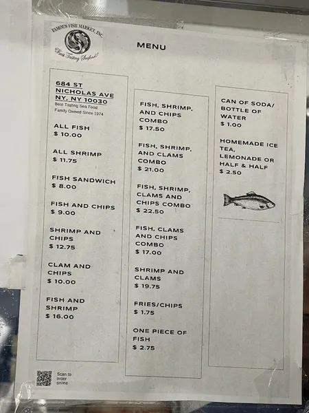 Menu Famous Fish Market