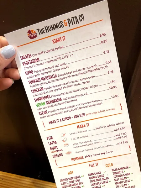 Menu The Hummus & Pita Co.