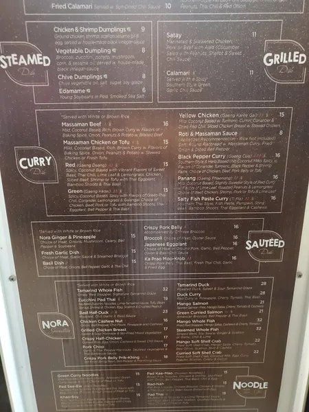 Menu Nora Thai