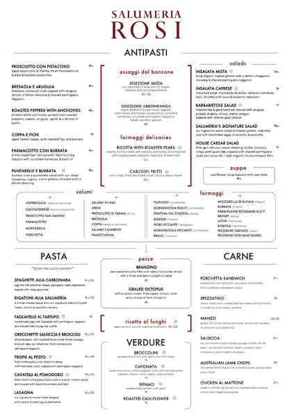 Menu Salumeria Rosi