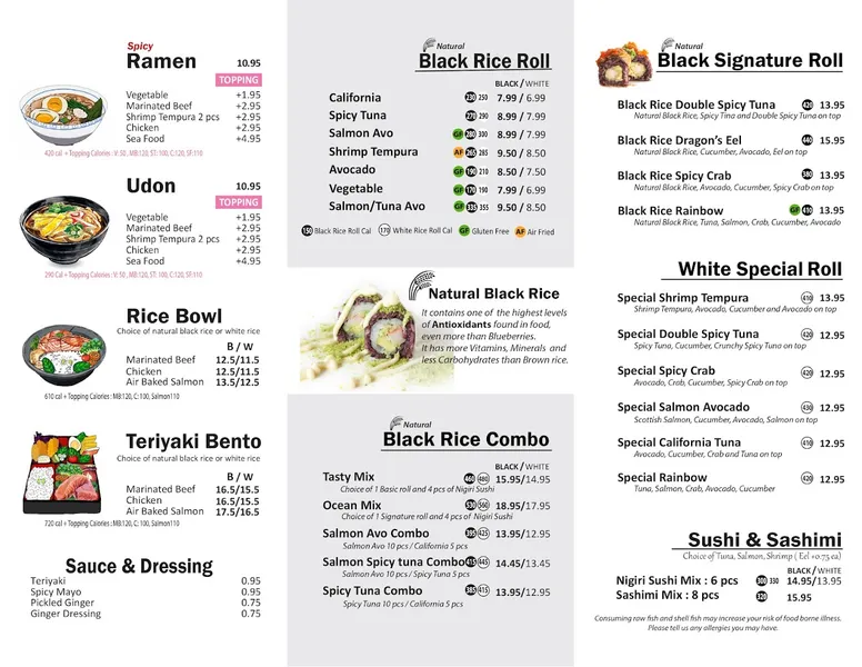 Menu Sushi & Co - Downtown