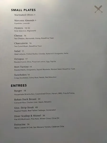 Menu Billy Club