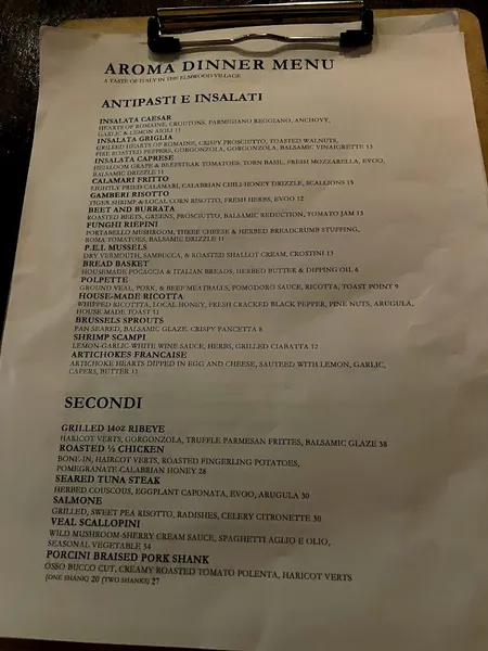 Menu Aroma on Bryant