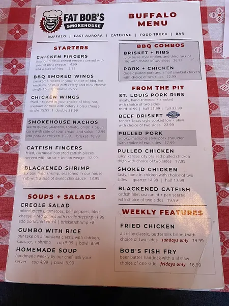 Menu Fat Bob's Smokehouse