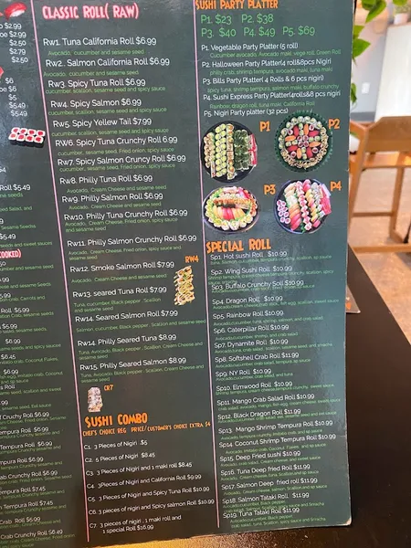 Menu Buffalo Sushi Express