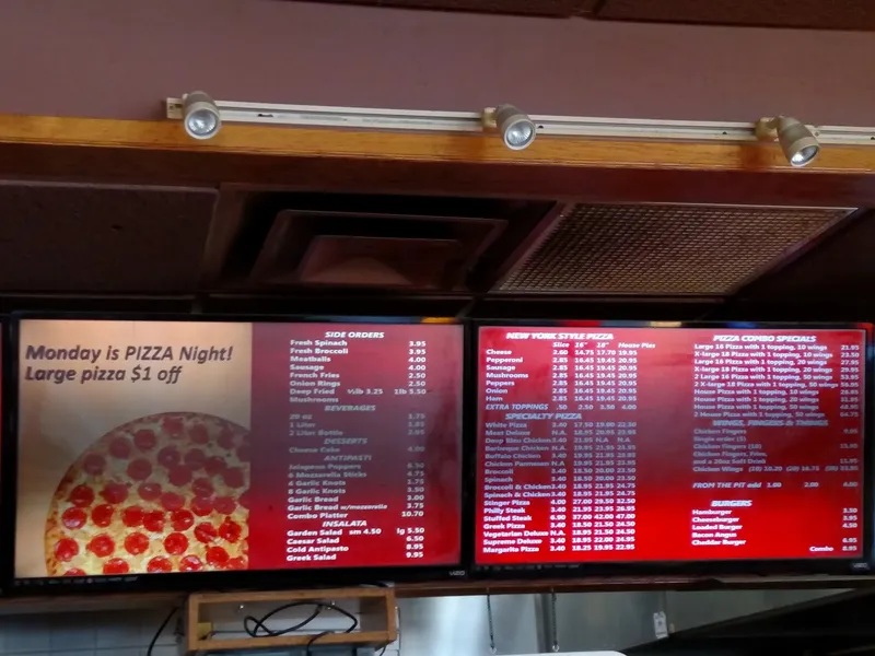 Menu Joe's New York Style Pizza