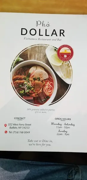 Menu Phở Dollar