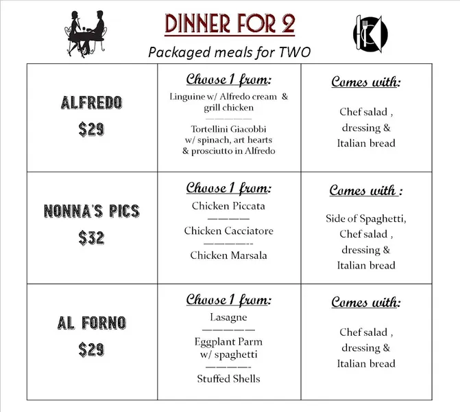 Menu Giacobbi's Cucina Citta