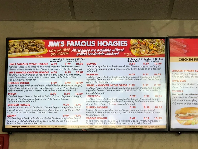 Menu Jim's Steakout