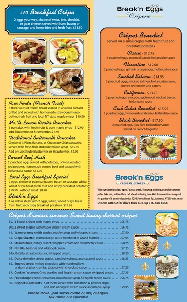 Break'n Eggs Crêperie Reviews & Menu New York City