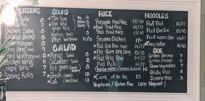 Menu Rin Thai Bistro