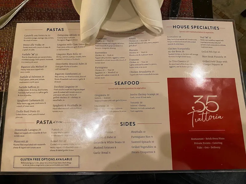 Menu Trattoria 35