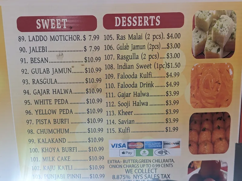 Menu Raja Sweets & Fast Food