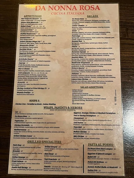 Menu Da Nonna Rosa