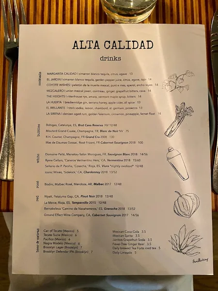 Menu Alta Calidad