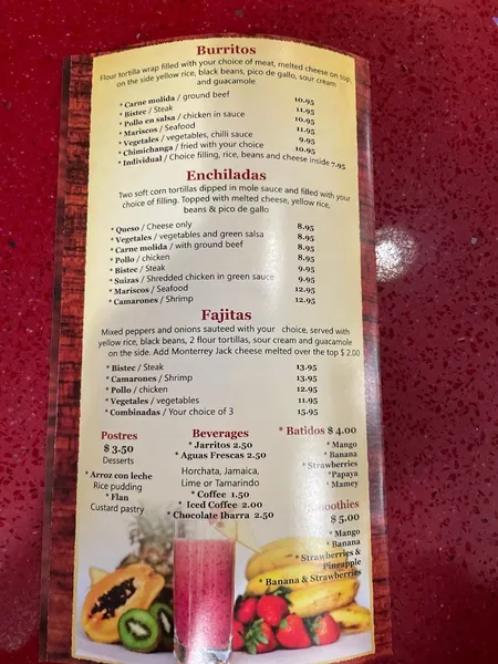 Menu Don Patron Mexican Bar & Grill