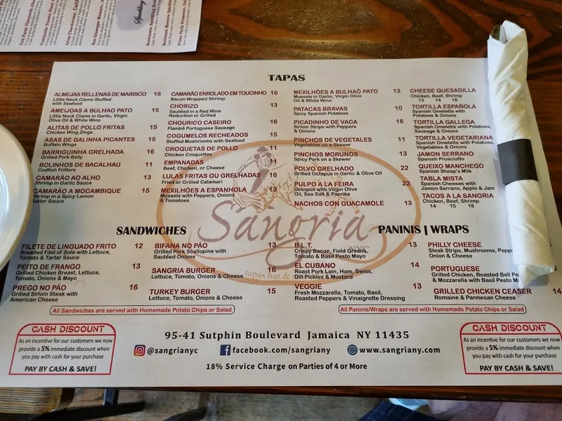 Menu Sangria