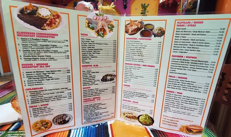 Menu Los Almuerzos Mexicanos