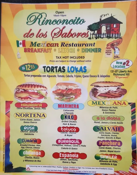 Menu El Rinconcito de los Sabores