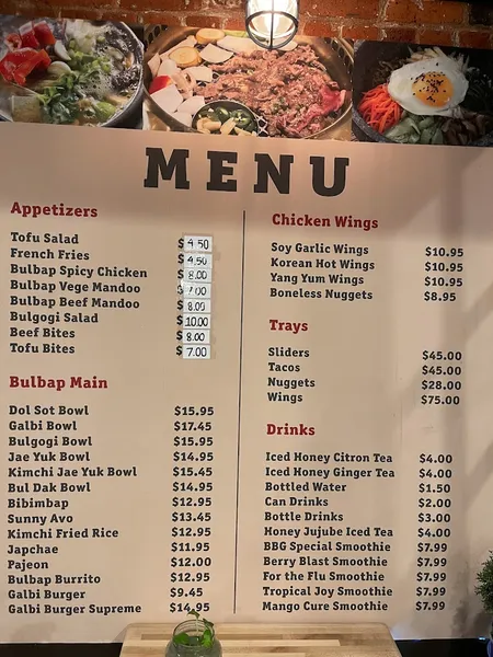 Menu Bulbap Grill