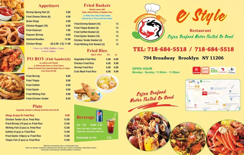 Menu E Style Seafood Boils