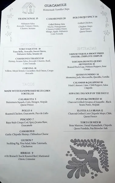 Menu Casa Nono