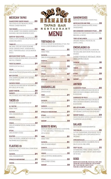 Menu Los Dos Hermanos