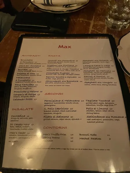 Menu Max Restaurant