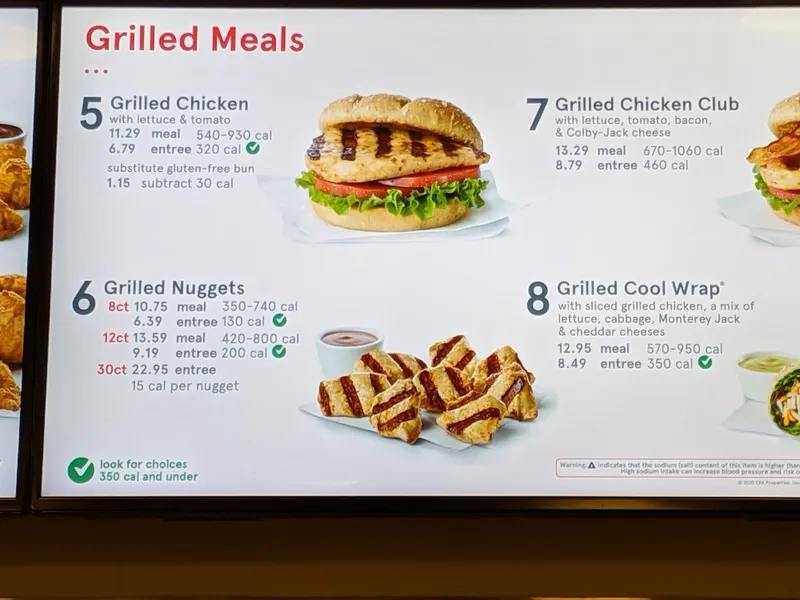 Menu Chick-fil-A