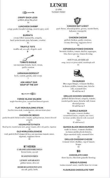 Menu Edibles Restaurant and Bar