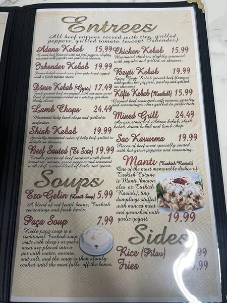 Menu As Evi Turkish Cuisine