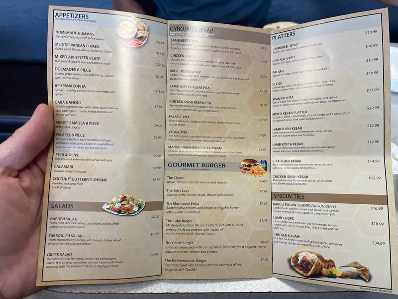 Menu Mediterranean Kebab House