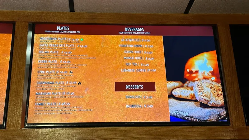 Menu Sultan Cuisine and Bakery Restaurant