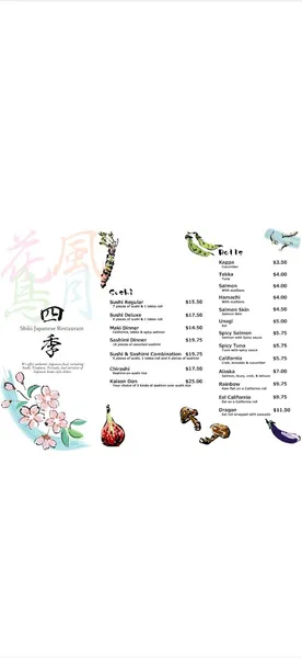 Menu Shiki