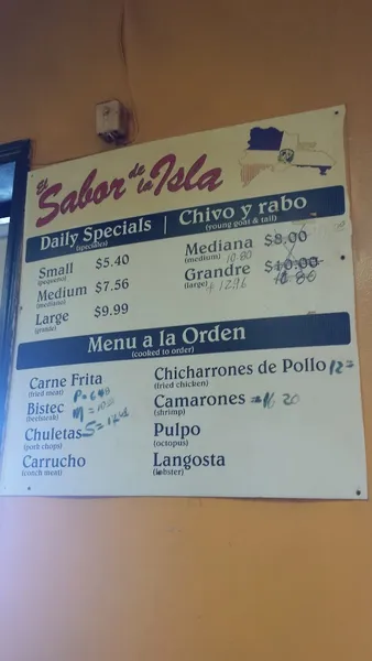 Menu El Sabor de las Islas