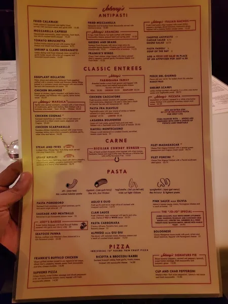 Menu Johnny's