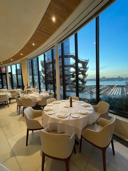 Dining ambiance of restaurant estiatorio Milos Hudson Yards 2