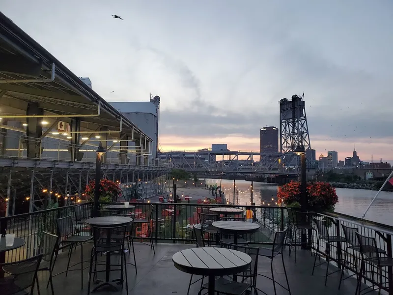 Dining ambiance of restaurant Buffalo RiverWorks 1