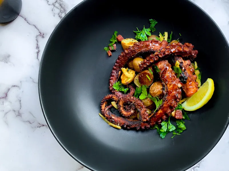 Grilled Octopus Flex Mussels