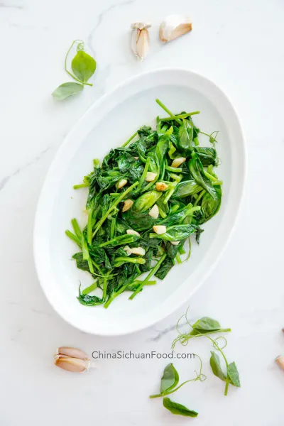 Sauteed Snow Pea Leaves Grand Sichuan House