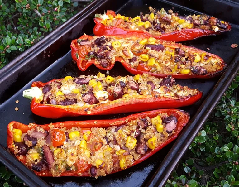 Vegan Stuffed Bell Pepper White Maize