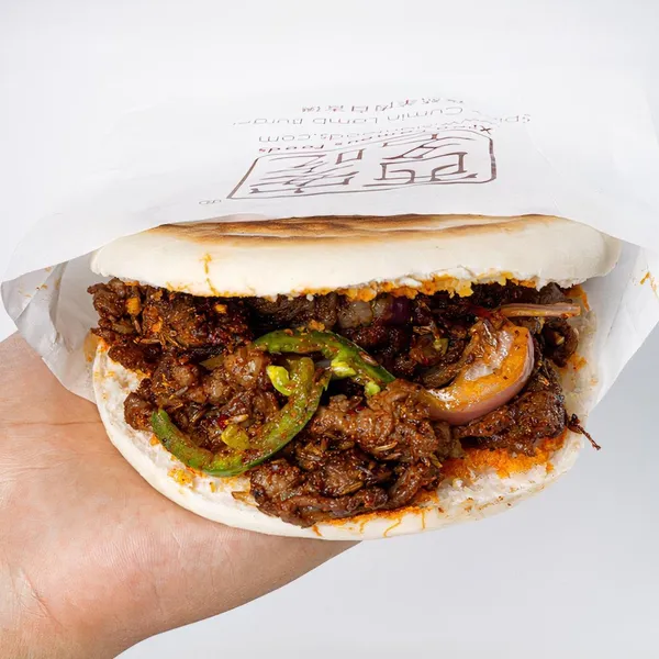 Spicy Cumin Lamb Burger Xi'an Famous Foods 西安名吃