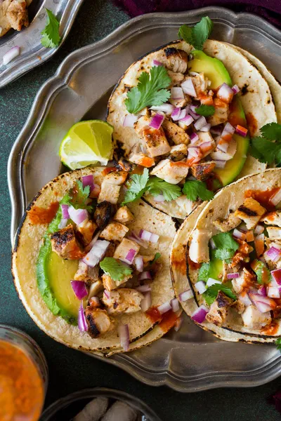 Grilled Chicken Tacos Fresh Tortillas