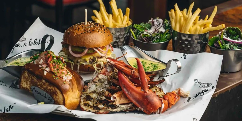 Whole Lobster Burger & Lobster Flatiron