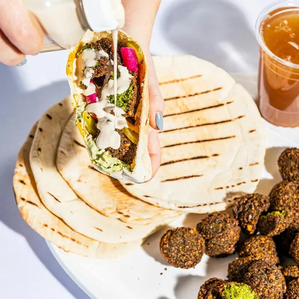 Hummus with Pita Mamoun's Falafel