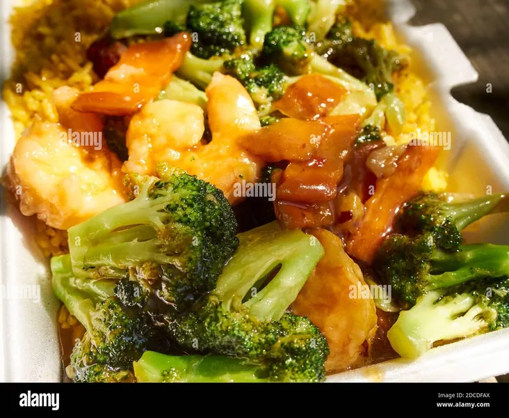 Shrimp with Broccoli Tiger Box