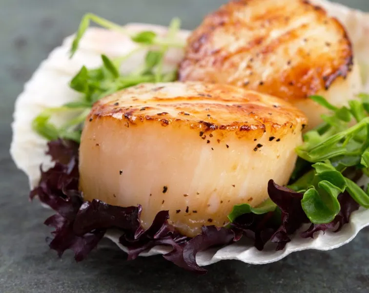 Seared Scallops Good Luck