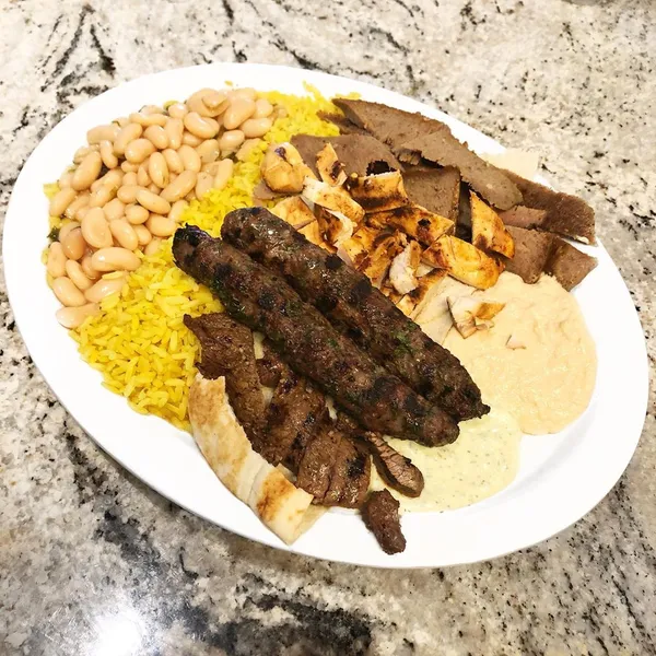 Kabob Plate Basha Mediterranean Eatery