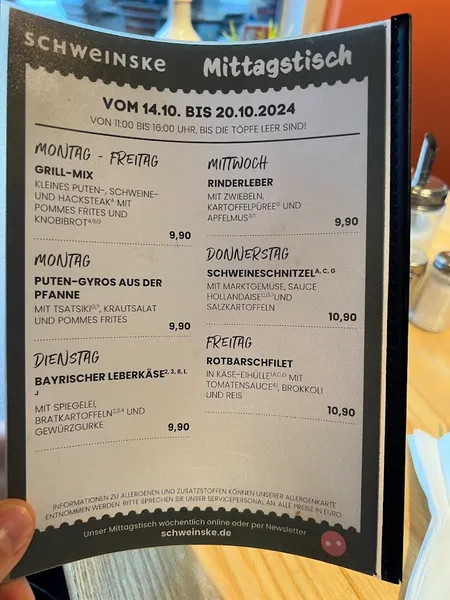 menu 0 of Schweinske Eimsbüttel