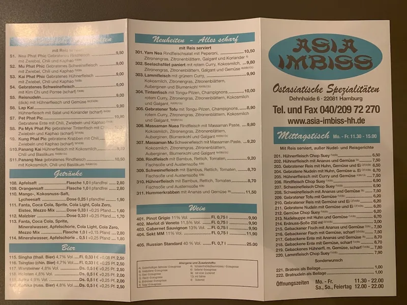 menu 0 of Asia Imbiss Barmbek-Süd